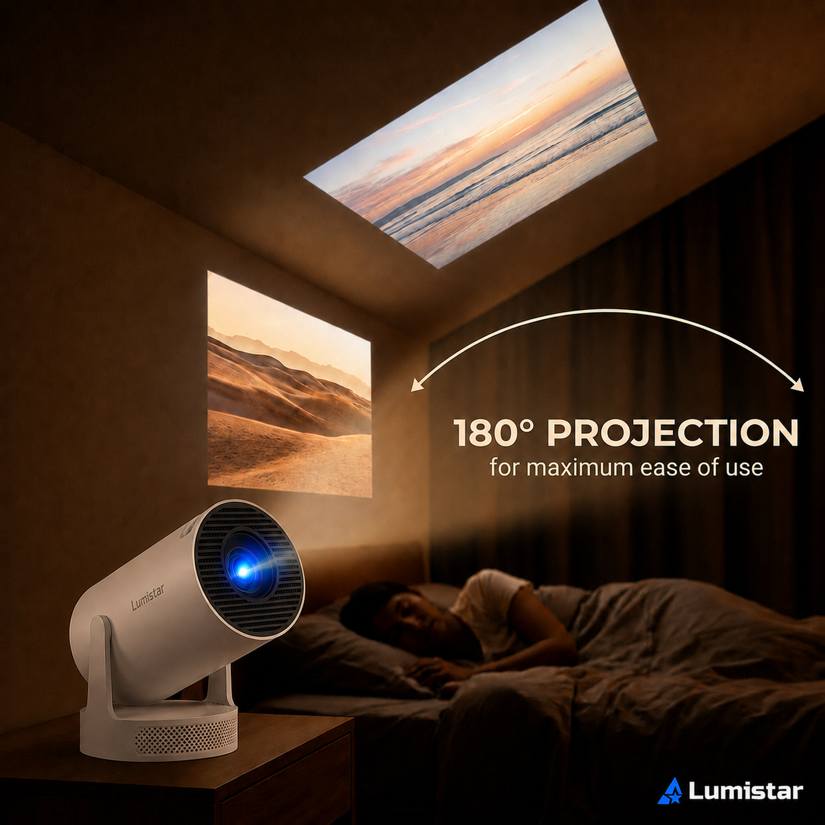 Lumistar Atmos Mini-Beamer - Full HD & kraftvolles Klangerlebnis