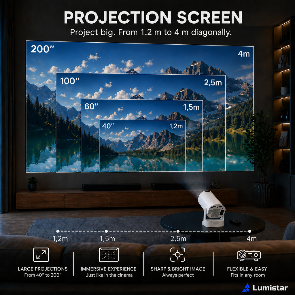 Lumistar Atmos Mini-Beamer - Full HD & kraftvolles Klangerlebnis