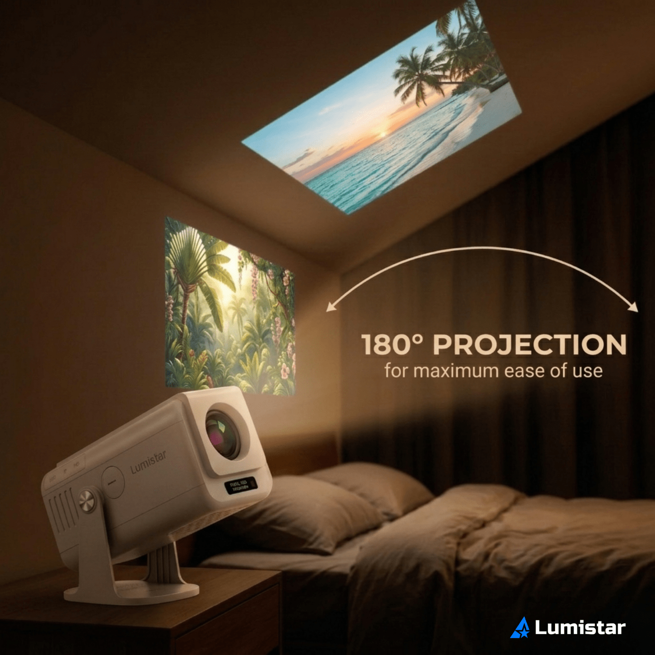 Lumistar Pro+ Mini Beamer 180-Grad-Projektion