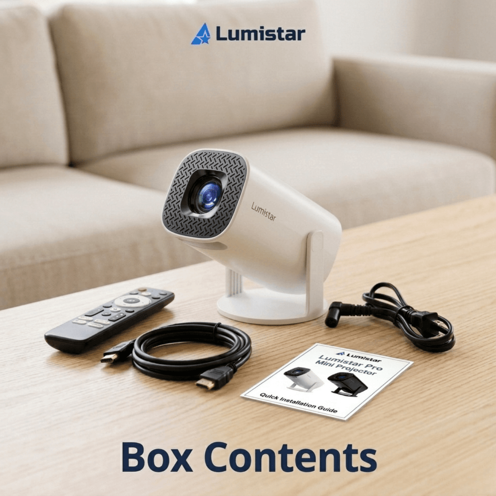 Lumistar Pro Mini Beamer Verpackungsinhalt