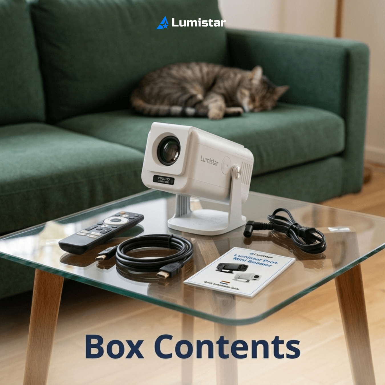 Lumistar Pro+ Mini Beamer Verpackungsinhalt