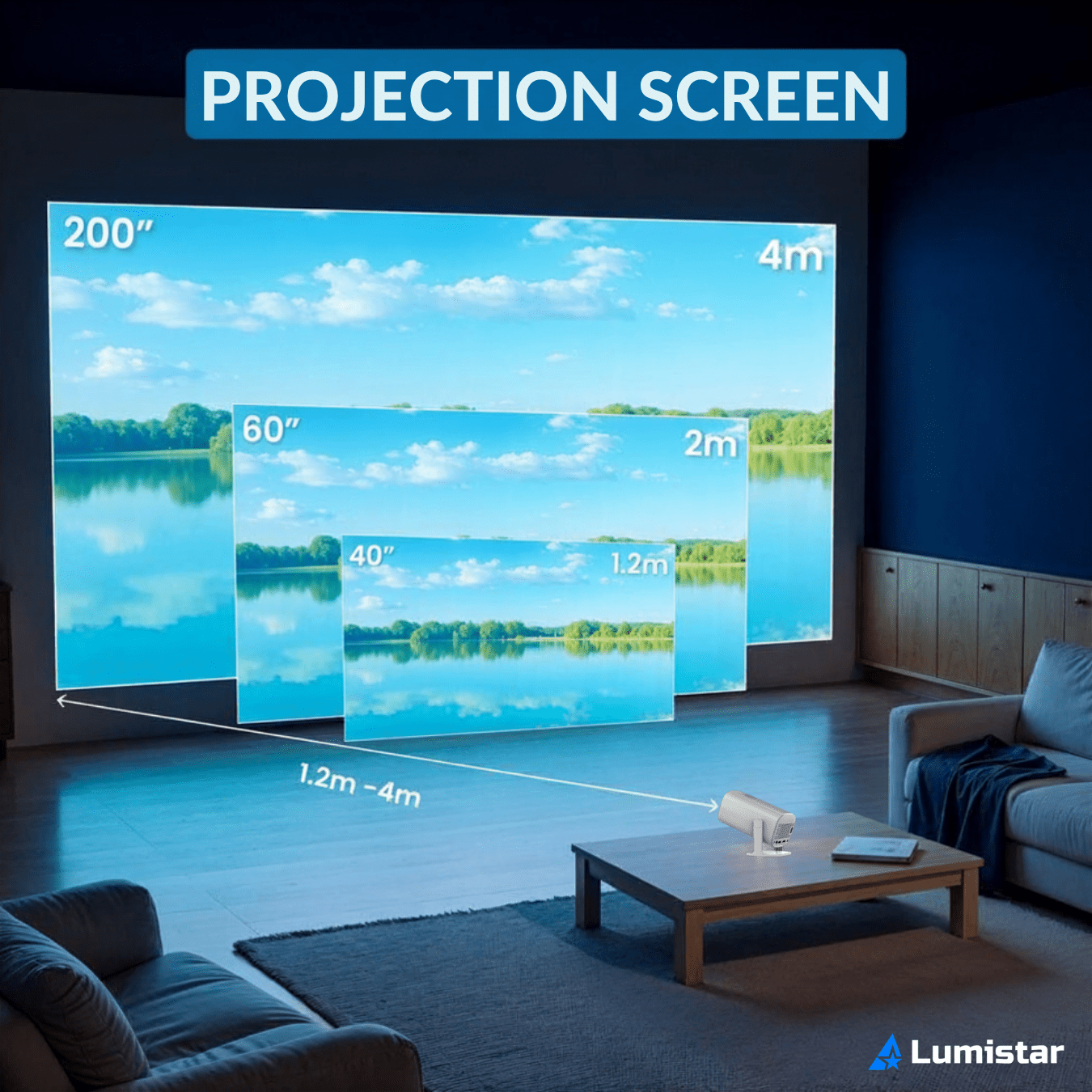 Lumistar Pro Mini Beamer-Projektionsschirm
