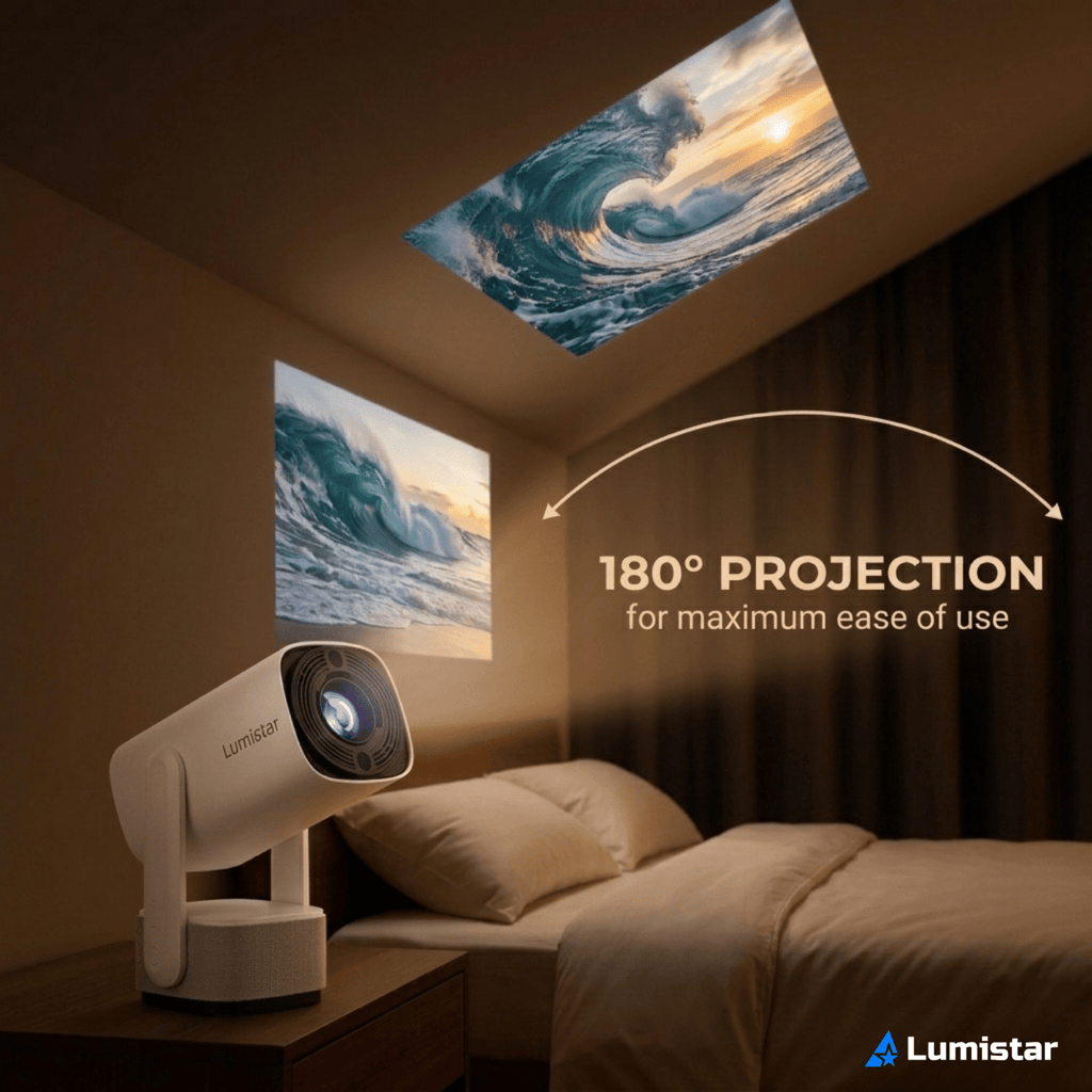 Lumistar Ultra Mini Beamer mit 180-Grad-Projektion