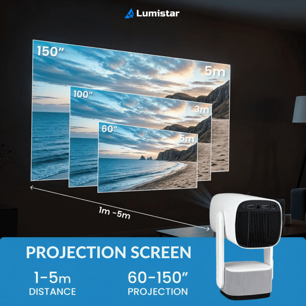 Lumistar Ultra Mini Beamer-Projektionsschirm