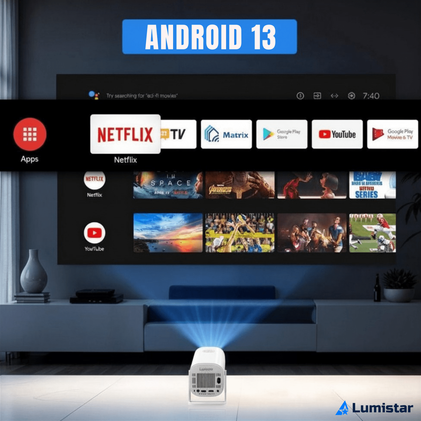 Lumistar Pro Mini Beamer Android 13